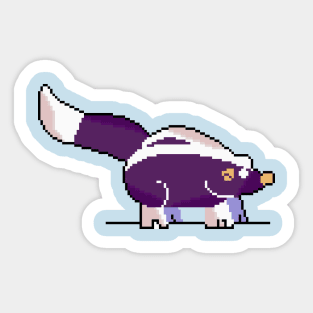 Quirky Armor: Pixel Art Pangolin Design for Fashionable Attire Sticker